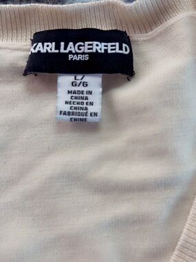 Karl Lagerfeld Paris Men’s Cream Sweater - Large